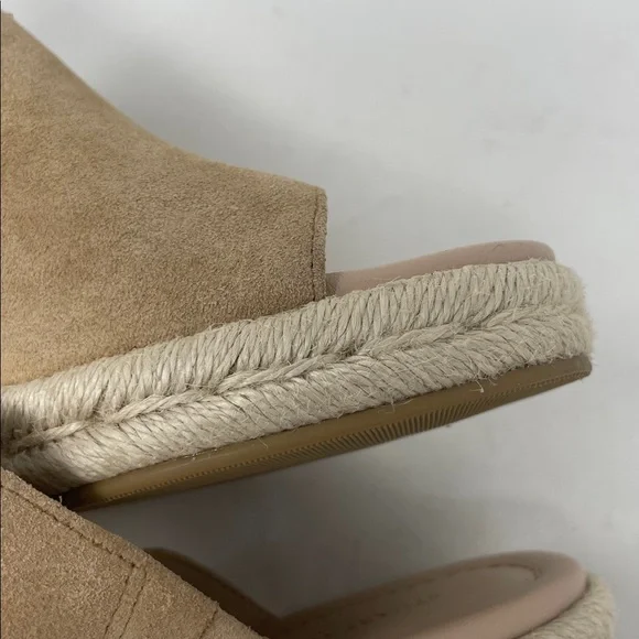 Stuart Weitzman Tan Suede-Like Espadrille Wedge Slip-On Sandals Size 7 - Picture 15 of 15